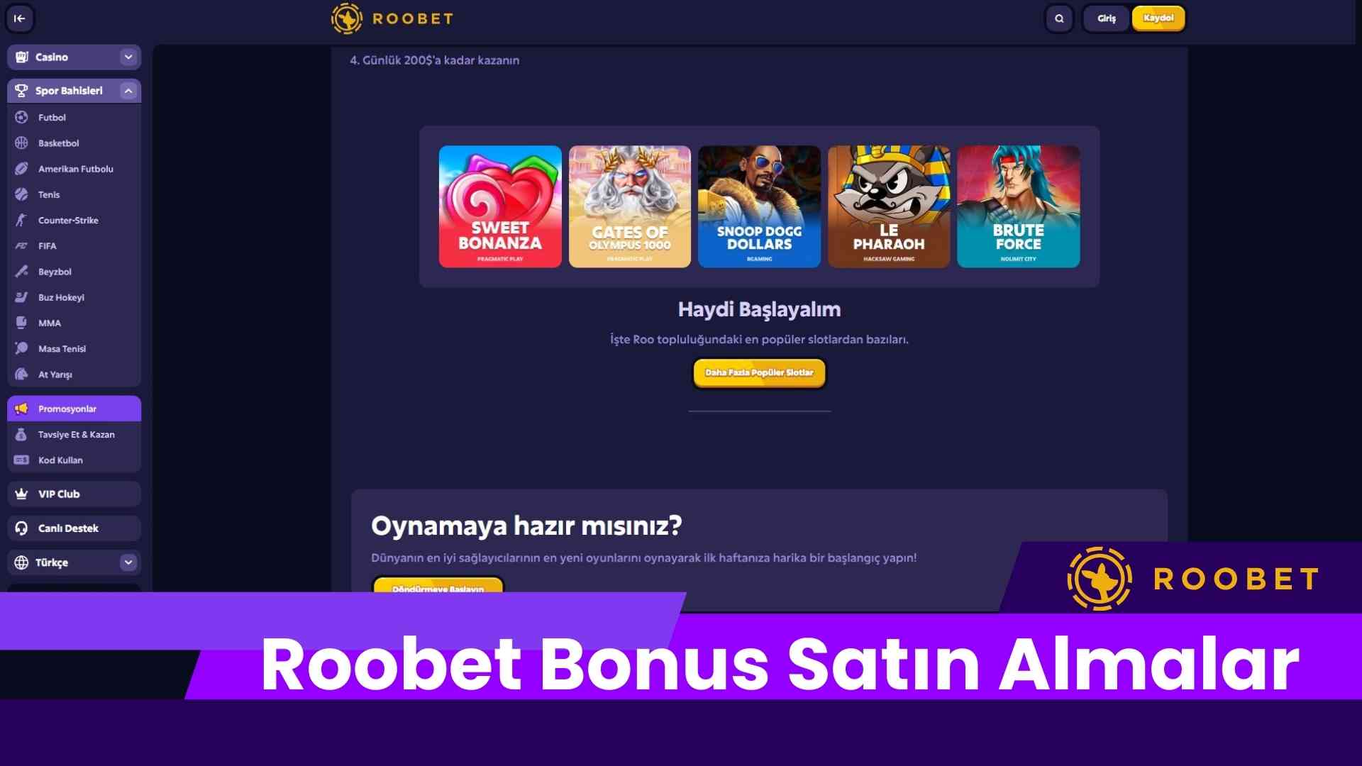Roobet Bonus Satın Almalar