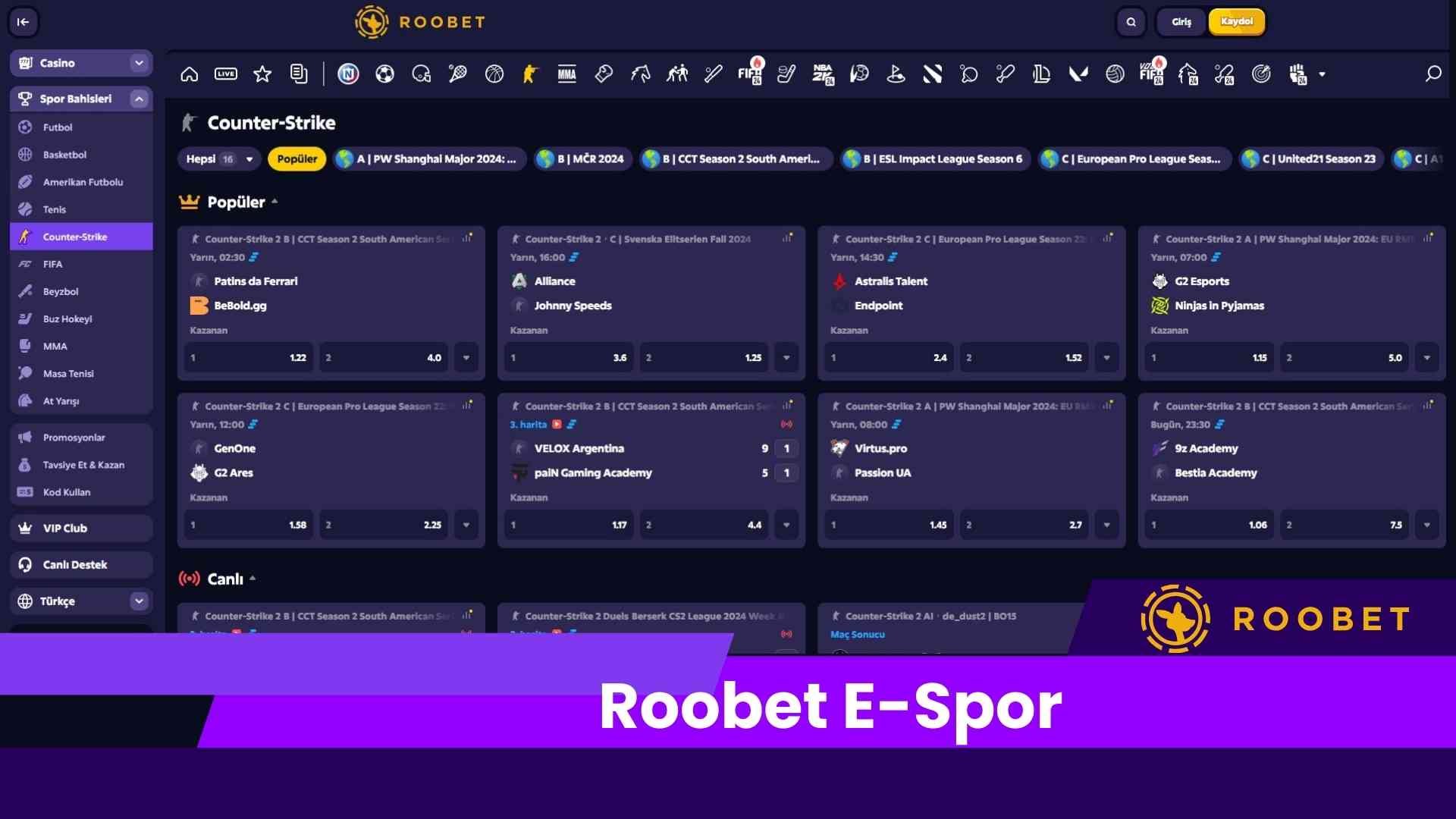 Roobet E-Spor