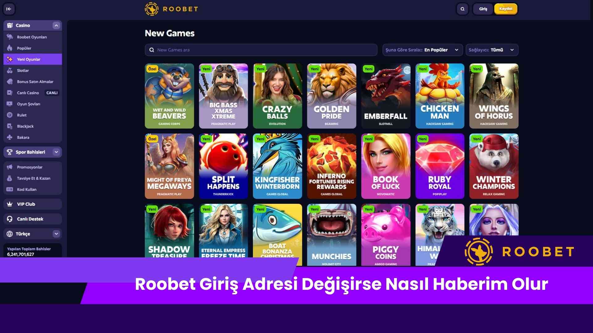 Roobet Giriş Adresi Değişirse Nasıl Haberim Olur