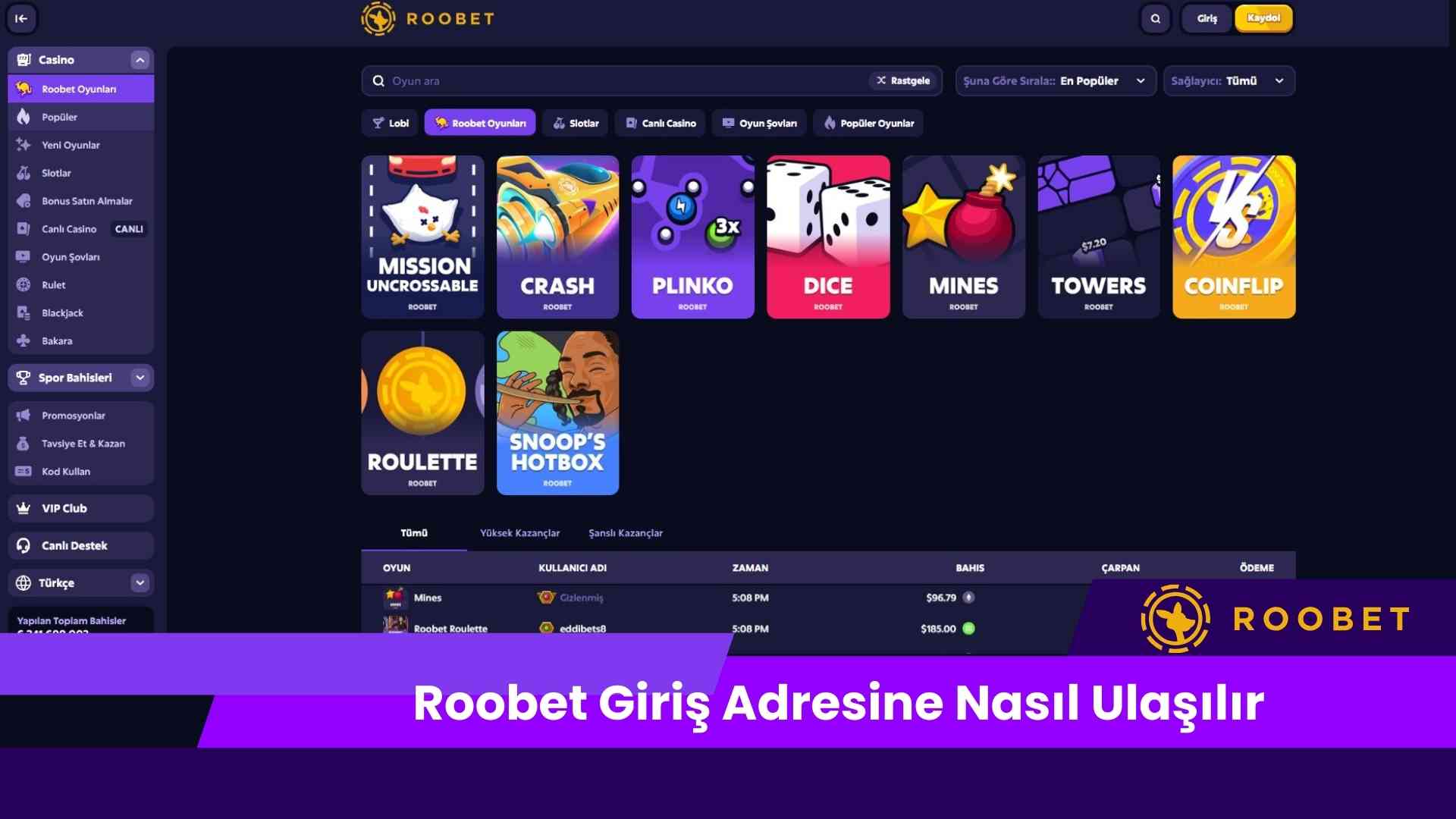 Roobet Giriş Adresine Nasıl Ulaşılır