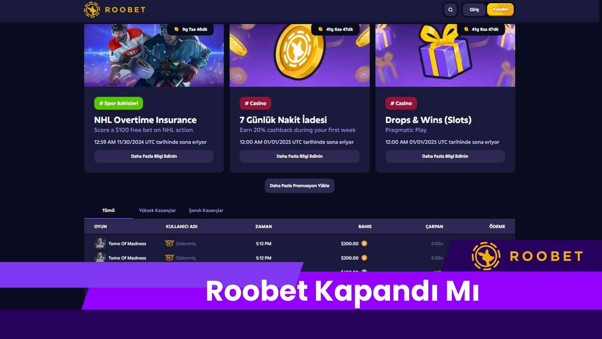 Roobet Kapandı Mı