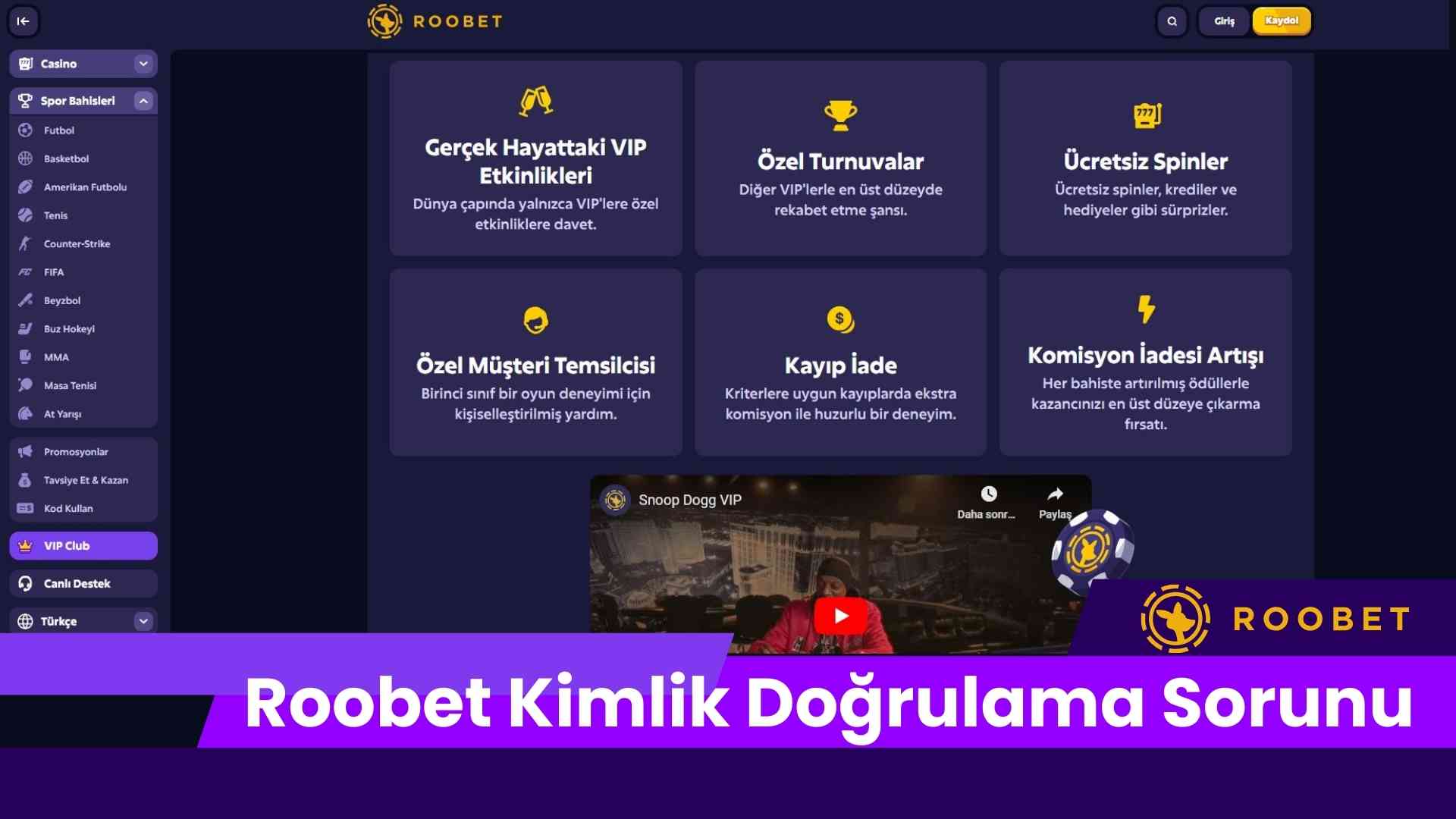Roobet Kimlik Doğrulama Sorunu