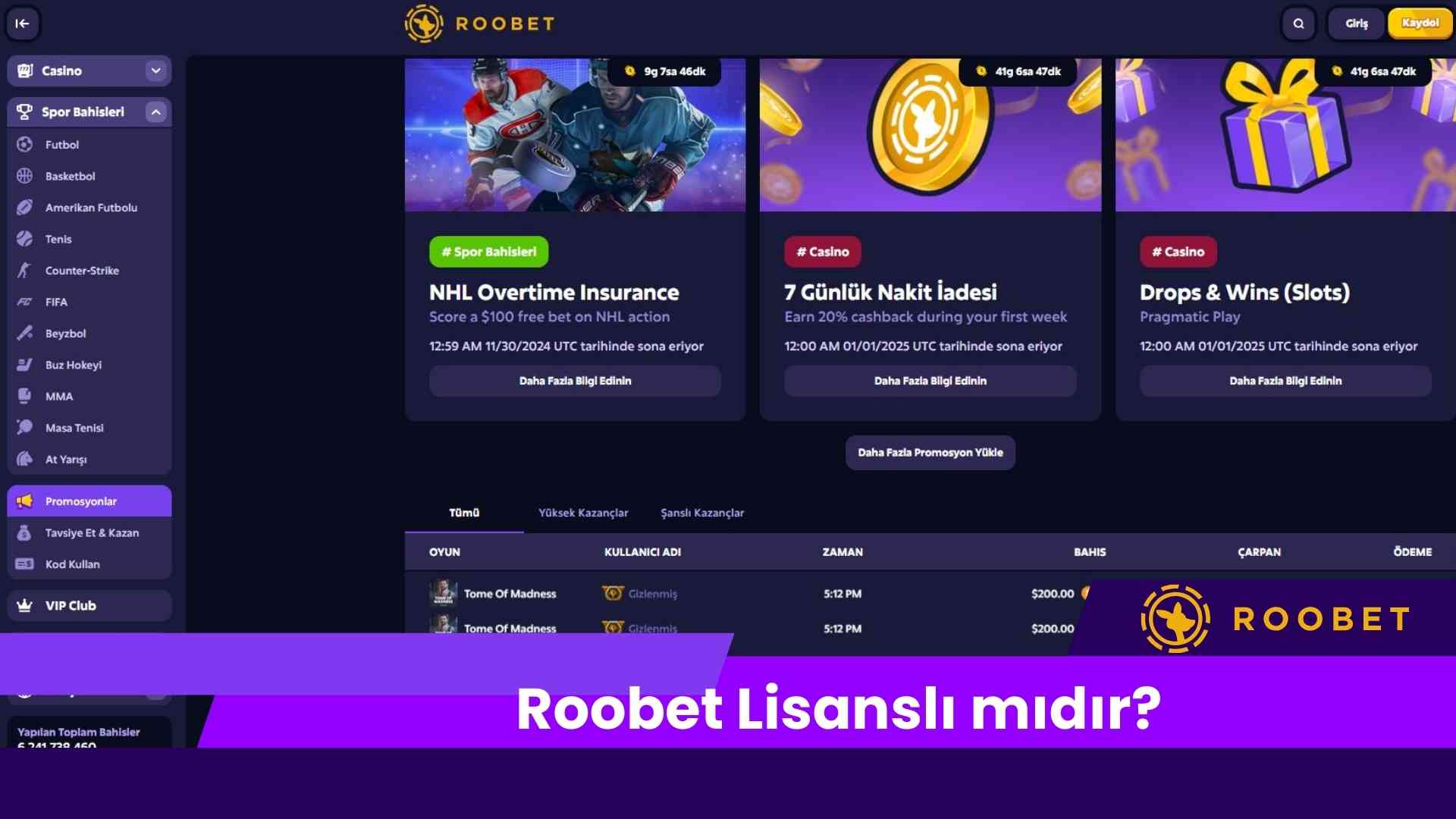 Roobet Lisanslı Mıdır