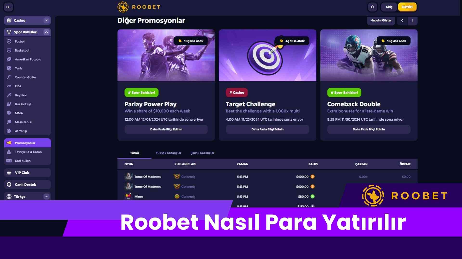 Roobet Nasıl Para Yatırılır