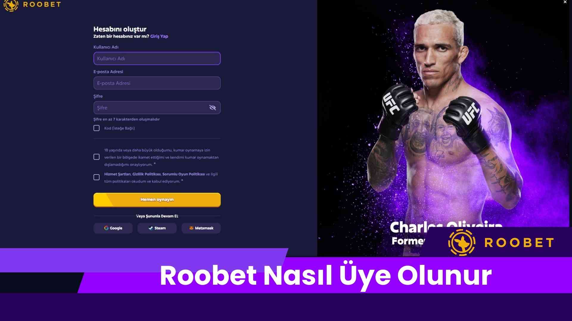 Roobet Nasıl Üye Olunur