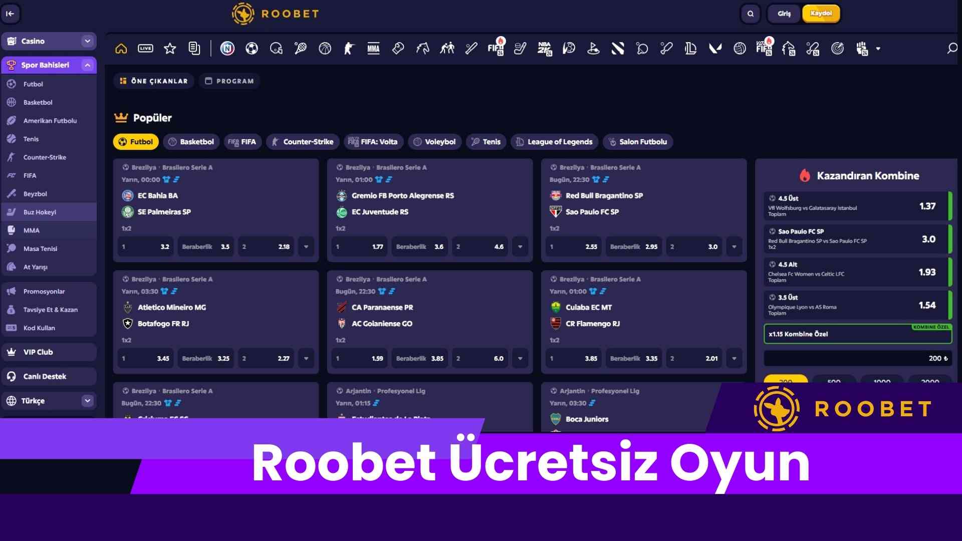 Roobet Ücretsiz Oyun